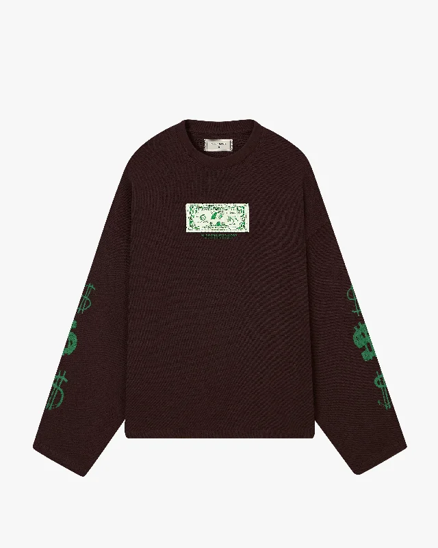 DOLLA LONGSLEEVE TEE BROWN