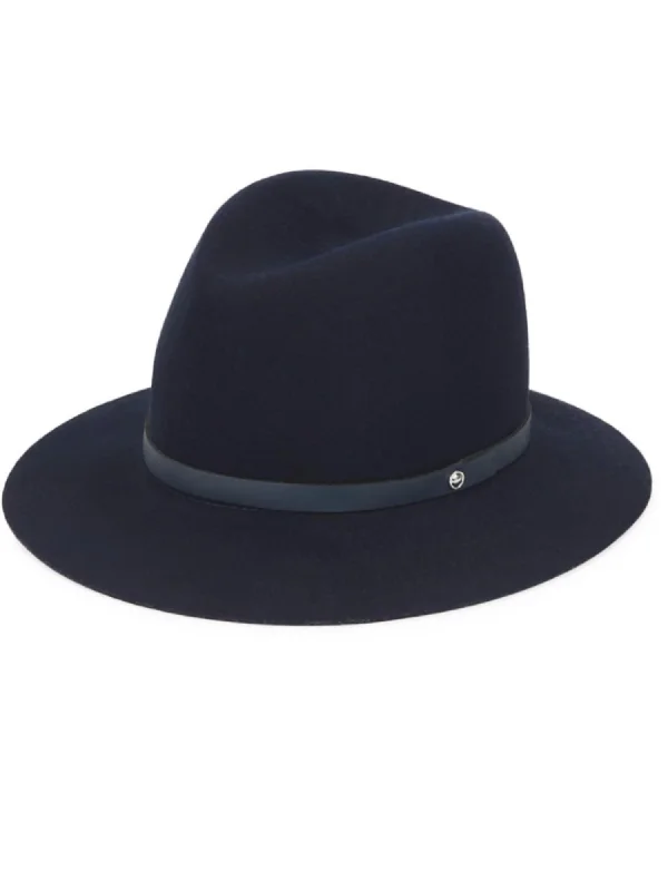 Women's Floppy Brim Fedora Hat In Navy