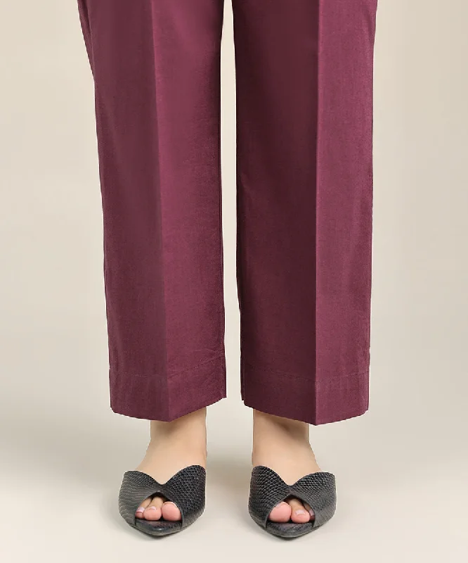 Cotton Viscose Straight Pants