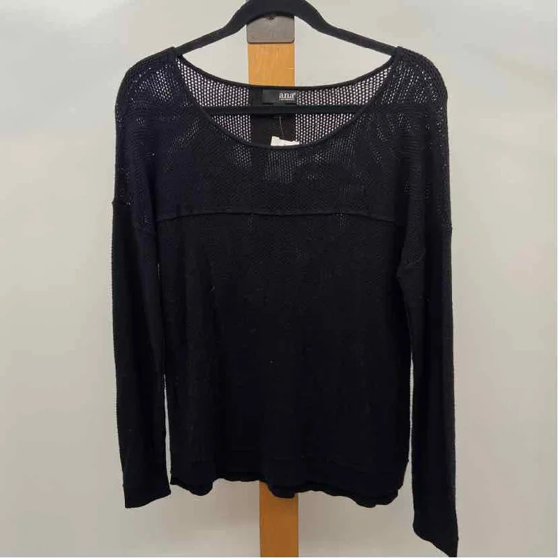 Ana Women's Size L Black Solid Sweater