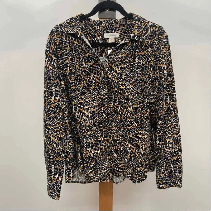 Christopher & Banks Women's Size XL Black Print Long Sleeve Shirt