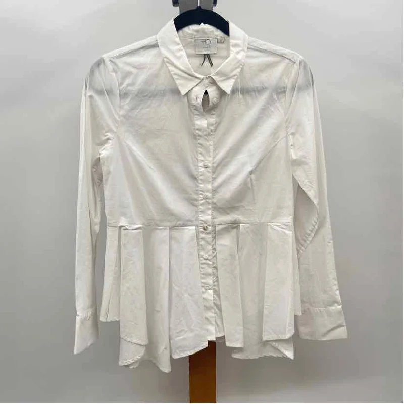 HD in Paris Women's Size S White Solid Button-Up