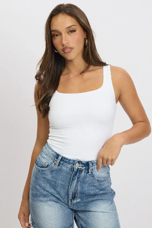 White Tank Top Sleeveless Supersoft