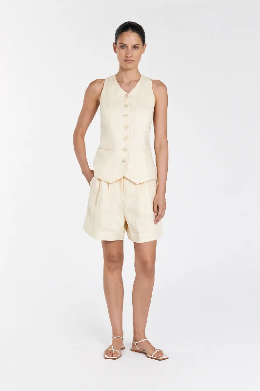 ALONDRA LEMON LINEN SHORT