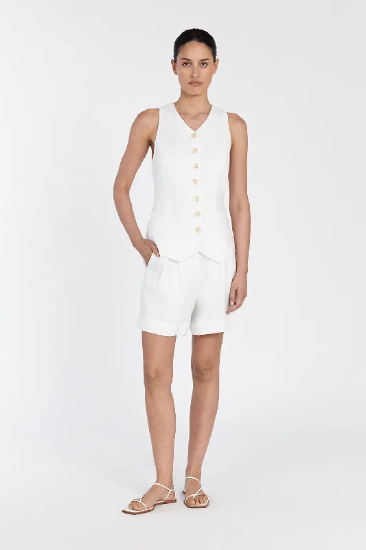 ALONDRA WHITE LINEN SHORT