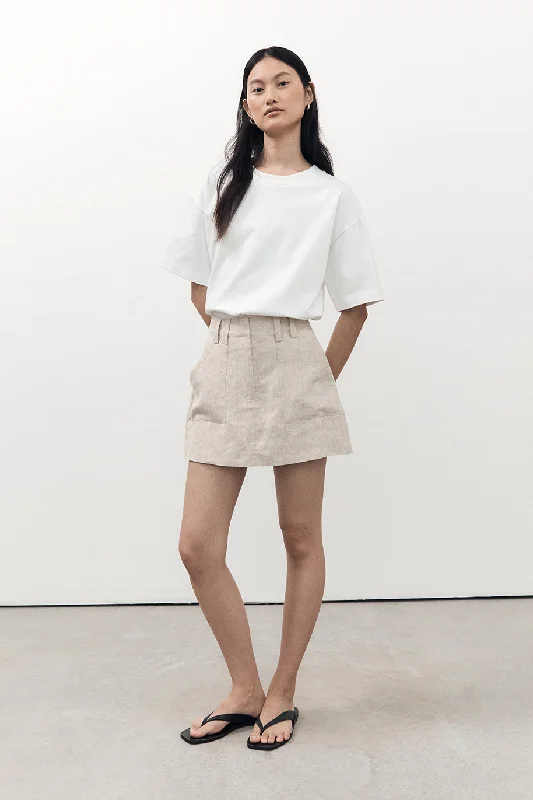 EVA NATURAL LINEN SKORT