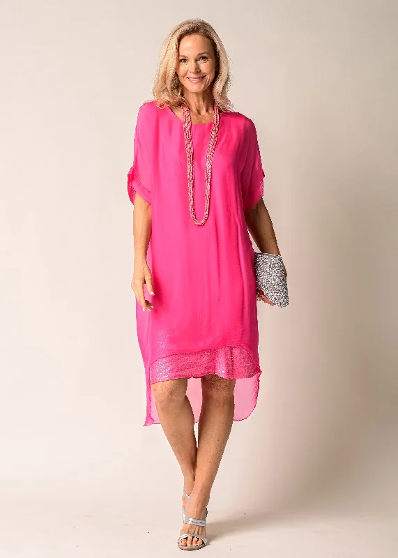 Londa Silk Dress in Raspberry Sorbet