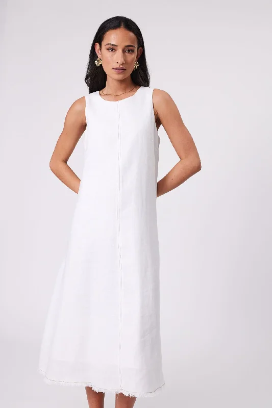 Marlow Florence Linen Dress - White