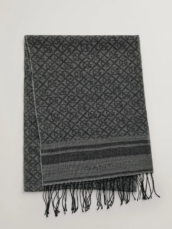 Gant Men Black Self-design Scarf