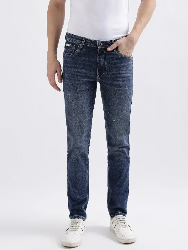 Lindbergh Men Blue Solid Slim Fit Jeans