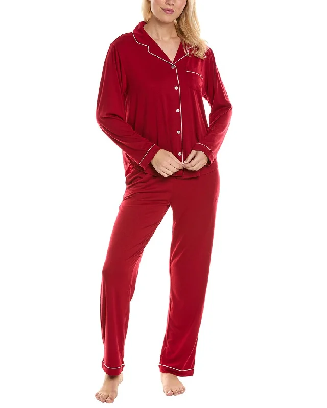 Flora by Flora Nikrooz 2pc Knit Notch Collar Pajama Set