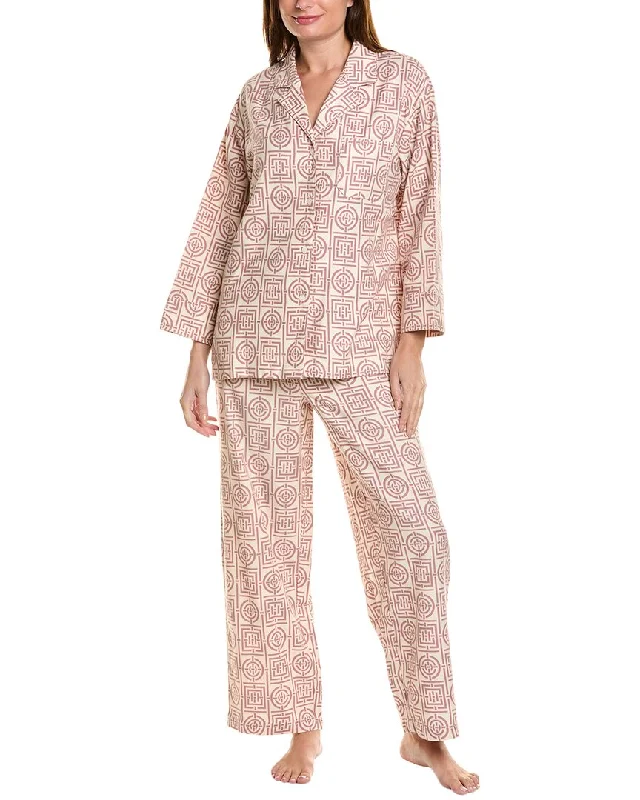 Natori 2pc Flannel Infinity Notch Pajama Pant Set