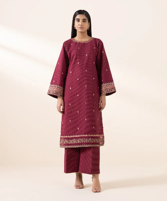 2 Piece - Embroidered Zari Khaddar Suit