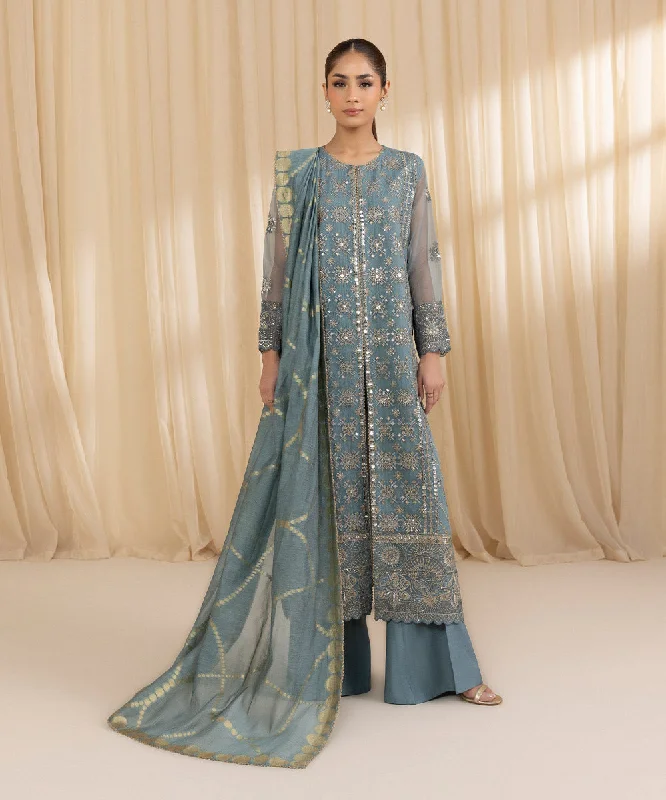 3 Piece -  Embroidered Organza Suit