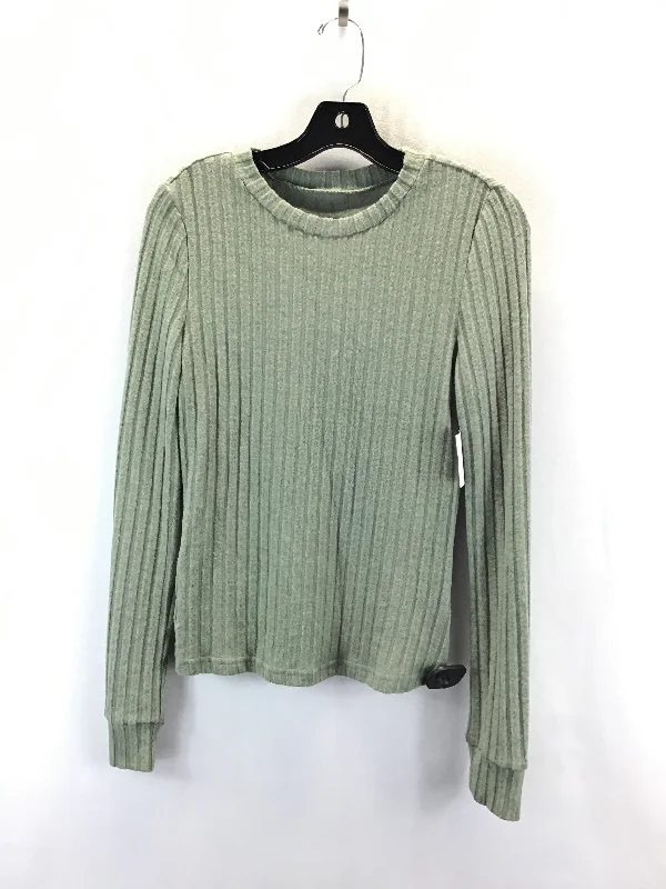 Top Long Sleeve Basic By Shein In Green, Size: S