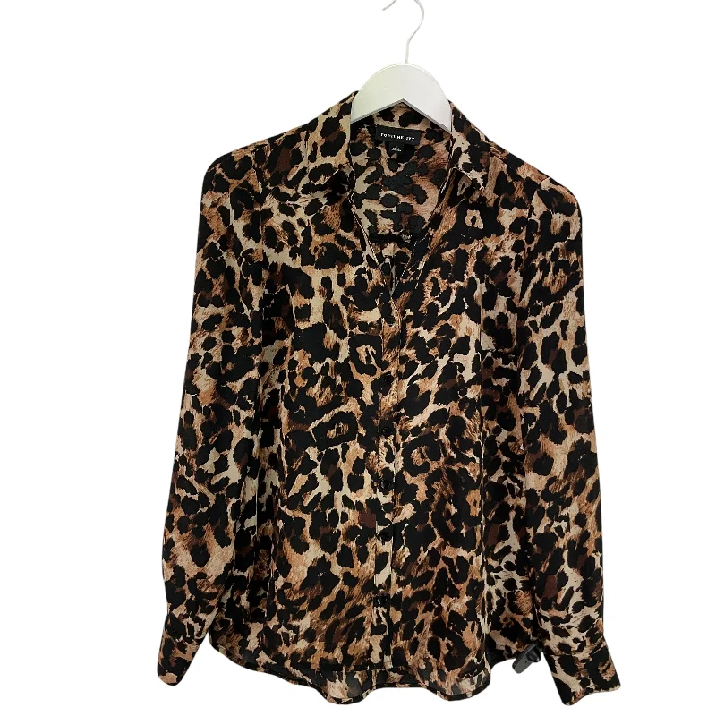 Top Long Sleeve By Fortune & Ivy In Animal Print, Size: S