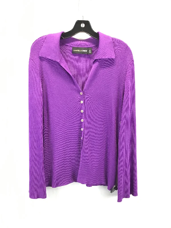 Top Long Sleeve By Gabrielle In Purple, Size: Xl