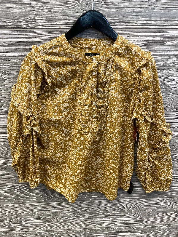 Top Long Sleeve By J Crew In Mustard, Size: Xs