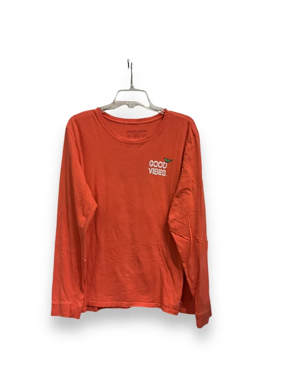 Top Long Sleeve By Life Is Good In Orange, Size: Xxl