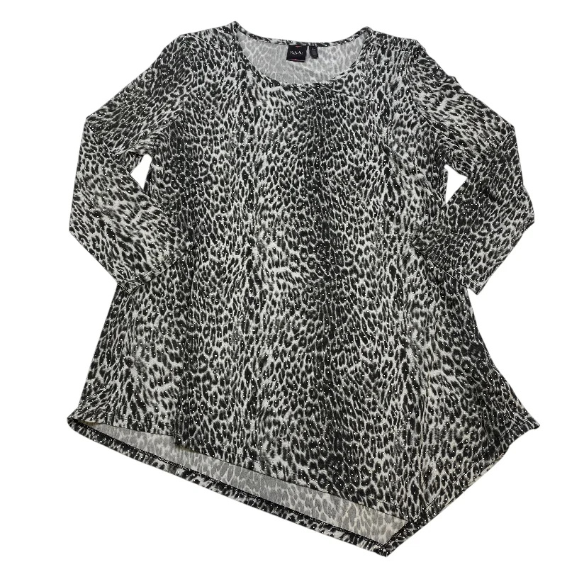 Top Long Sleeve By Rafaella In Animal Print, Size: L