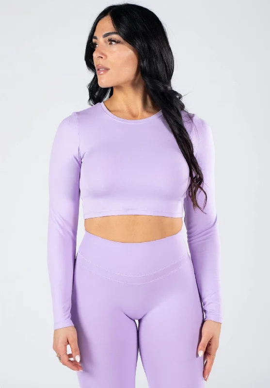 Reluna™ Long Sleeve Crop Violet Sky