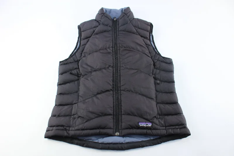 Women's Patagonia Embroidered Logo Black Puffer Vest