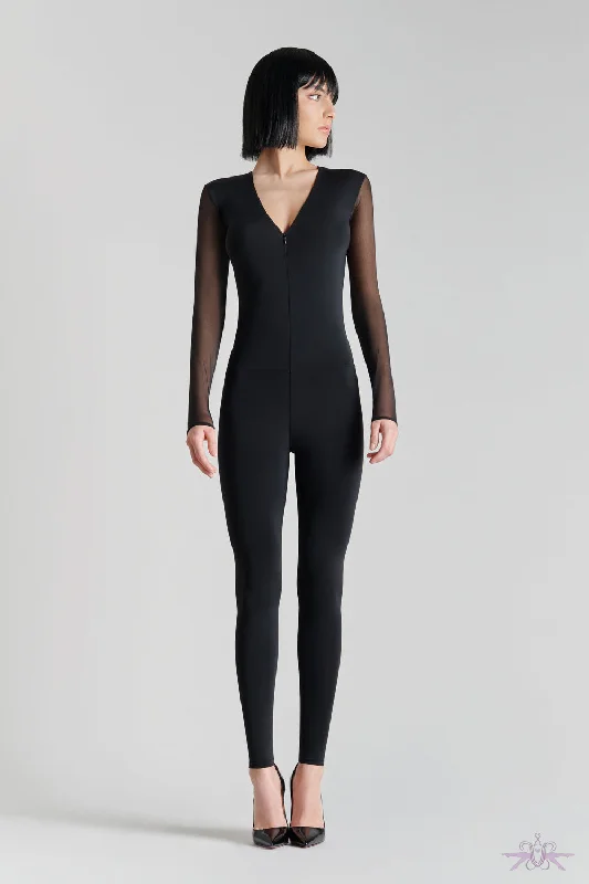 Maison Close Pure Tentation Long Sleeved Black Catsuit