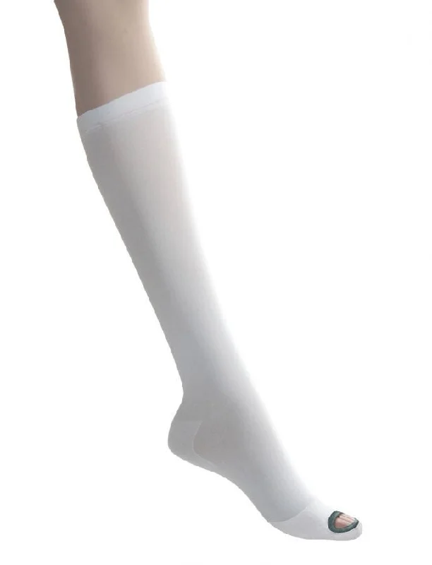 Medline EMS Knee Length Anti-Embolism Stockings White Large, Box of 12 Pairs