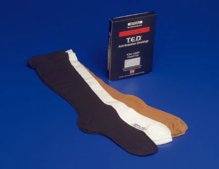 T.E.D. Anti-Embolism Stockings: 2 Count, Beige, Medium, Long, 17" L, Calf between 12" and 15", Closed Toe